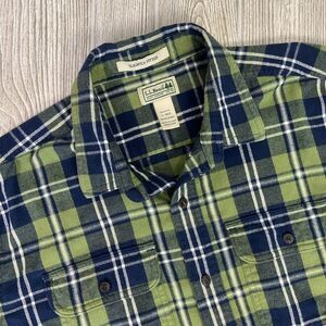 LL Bean Vintage Mens Flannel Shirt Slightly Fitted Size L-Reg Button Down Plaid